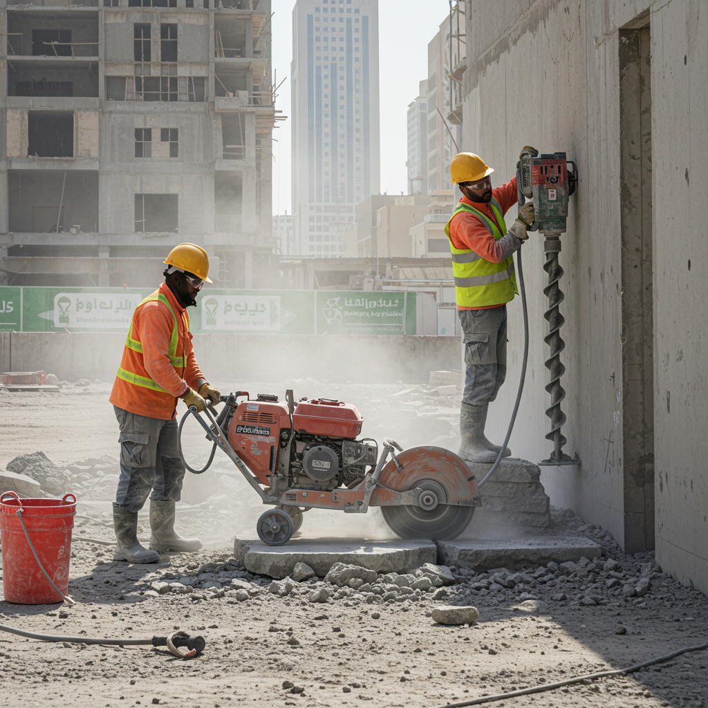 قص الخرسانة وفتحات الكور الرياض